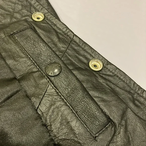 Branded Garments Black Leather Vest Joe Camel Cigarettes Logo Women's L Pockets - Picture 6 of 12